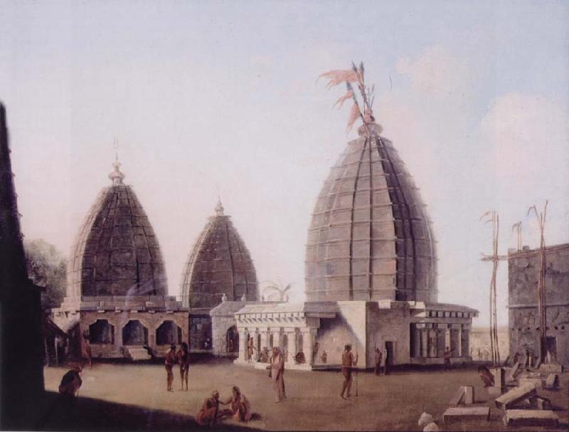 unknow artist A Group of Temples at Deogarh,Santal Parganas Bihar Sweden oil painting art